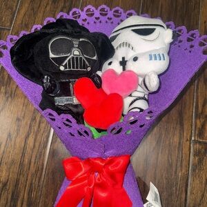 STAR WARS DARTH VADER & STORMTROOPER " Valentine's Plush Bouquet 2025 14" x 14"